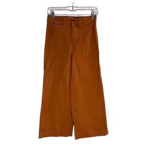 Madewell Pants Womens 25x24 Brown Emmett Wide-Leg Baggy Crop High Rise Casual